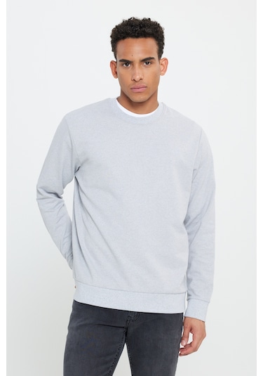 AC&Co / Altınyıldız Classics Erkek Lacivert-g.melanj 2'li Paket Pamuklu Standart Fit Normal Kesim Bisiklet Yaka Sweatshirt Lacivert-g.melanj Lacivert - Gri Melanj