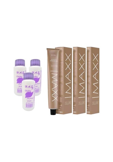 Maxx Deluxe Saç Boyası Çikolata Kahve - 6/7+Oksidan (3 Adet)