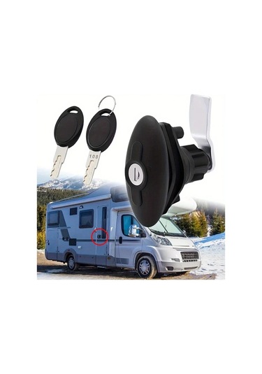 Willowhaven Siyah 1 Adet Karavan Kapı Kilidi T Tipi Pvc Mekanik Kombinasyon Kilit Seti