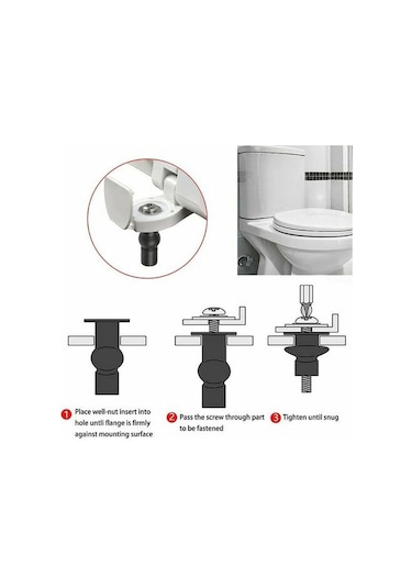 Parça Klozet Kapağı Menteşe Braketleri, Klozet Kapağı Montaj Vidaları, Klozet Kapağı Menteşeleri, Klozet Kapakları İçin, Umumi Klozet Kapakları, Siyah Diğer