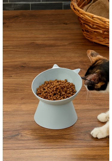 Yüksek Ayaklı Evcil Hayvan Mama Kabı - Mavi