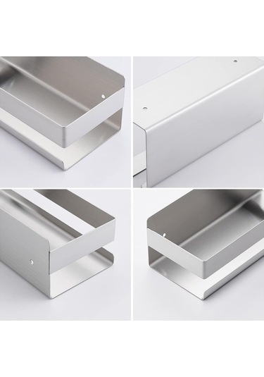 Duvara Monte Duş Rafı Banyo Rafı Sus304 Paslanmaz Çelik Sepet Tutucu 23cm Fırçalanmış Diğer