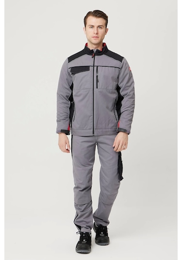 Allium Gabardin Mont Soğuk Havalarda Yüksek Koruma Gri-siyah