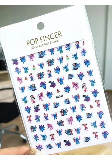 Lilo Ve Stitch Tırnak Çıkartmalar Anime Etiket Tırnak Sanat Süslemeleri Karikatür Animasyon Tırnaklar Üzerinde Basın Çivi Aksesuarları Manikür İçin Şeftali