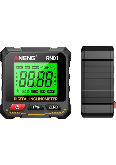 Tongxida Aneng Rn01 Dijital Açı Ölçer - Manyetik, Arka Işık, Ahşap İnşaat İçin Pil Yok Siyah