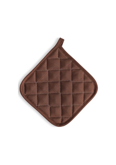 Yanmaz Fırın Eldiveni Ve Fırın Tutacağı 1 Eldiven 1 Tutacak Kahverengi