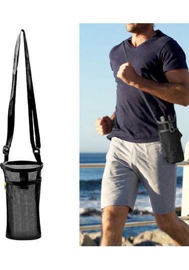 Dolıty Su Şişesi Taşıyıcı Trendy Kılıfı Trekking Siyah Siyah