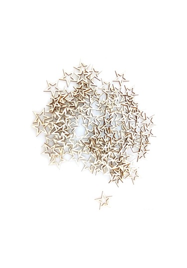 Xiyyadms Ahşap El Sanatı Yıldız Desenli Delikli Parçalar - 20mm 100 Adet Dıy Dekorasyon Aksesuarı