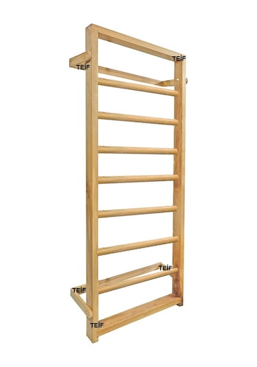 İsveç Tırmanma Duvarı - Jimnastik Egzersiz Merdiveni 3 'lü Set 80 x 190 CM Ahşap