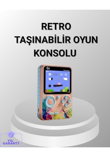 Mini Retro Oyun Konsolu 500 Oyunlu 3.0 İnç Ekran Ve Şarjlı Batarya