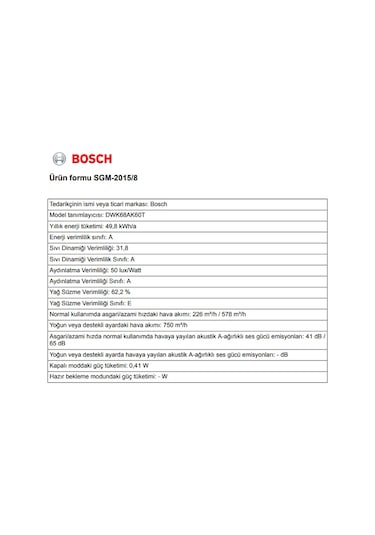 Bosch DWK68AK60T Davlumbaz