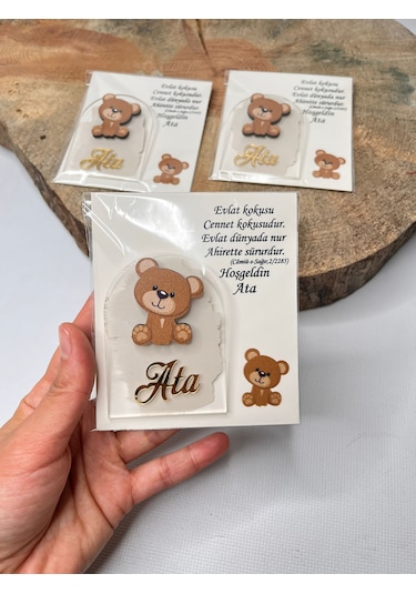 Mr. Home Bebek Doğum Hediyelikler Magnet 25 Adet Bej