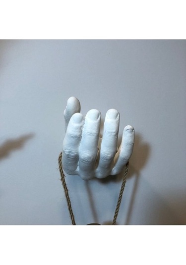 El Yapımı Heykel El Dekorlu Led Işıklı Beyaz Şarap Şişesi Aplik Çok Renkli