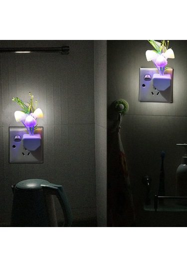 Ruicoo Renk Değiştiren Led Gece Lambası - Otomatik Açma/kapama, 0.6w Enerji Tasarruflu Dekoratif Işık Çok Renkli