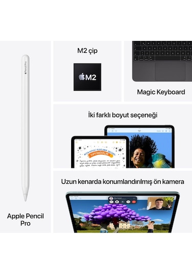 Apple iPad Air M2 MUWC3TU/A Wi-Fi 128 GB 11" Tablet Uzay Grisi