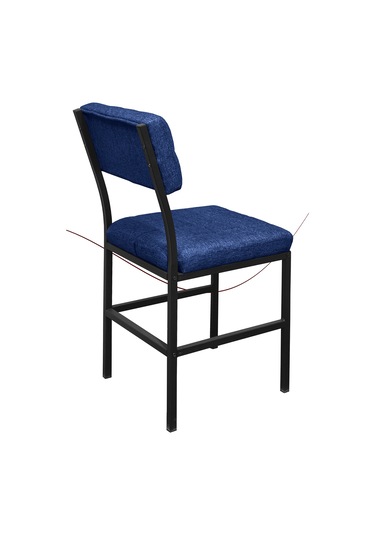 Nemeron İkon Mutfak Sandalyesi Keten Kumaş Metal Sandalye Silinebilir Kafe Salon Sandalyesi - Lacivert Lacivert