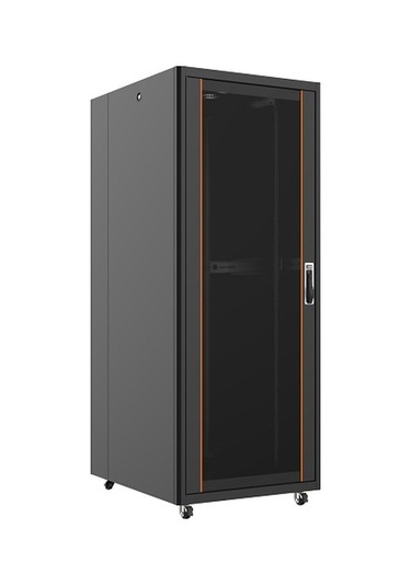 AGER 36U 800x1000mm Dikili Tip Siyah Kabinet Vega AG-VB36U8010S1 Cam Kapak