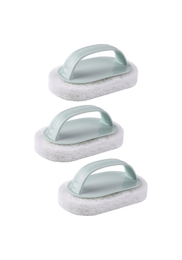 Mutfak Sünger Küvet Havuz Fırçası 3 Adet , Güçlü Ovma Bulaşık Yıkama Temizleme Fırçası-1