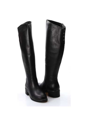 Hakiki Deri Kürklü Kadın Klasik Çizme 064yza1008 001