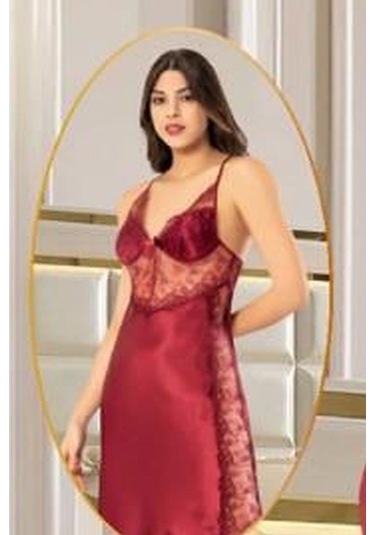 Xses 1005 Kadın Çeyizlik Saten 6'lı Takım-bordo Bordo