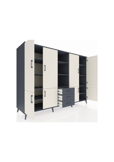Kronos Dolap 11 Raflı 3 Çekmeceli 8 Kapaklı 220x59x163 Antrasit-a Antrasit-aytaşı/antrasit Kronos Dolap 11 Raflı 3 Çekmeceli 8 Kapaklı 220x59x163 Antrasit-a Antrasit-aytaşı/antrasit