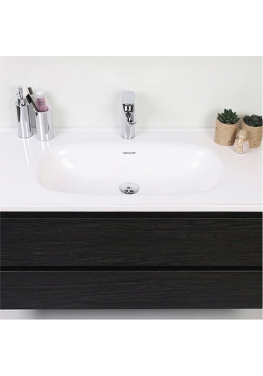 Kobos Lignum 100 Cm Banyo Dolabı Seti Watson Siyah