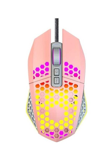 Novahub Rgb Aydınlatmalı 8000 Dpı Pembe Oyun Faresi - 7 Programlanabilir Tuş Optik