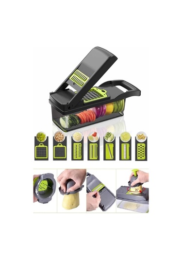 Çok Amaçlı Rende Lüx Küp Rende 13 Parça Hazneli Sebze Doğrayıcı Dicer Dilimleyici Kesici