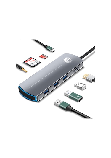 JEYI Type-C to 8in1 HUB Dönüştürücü Çevirici Adaptör
