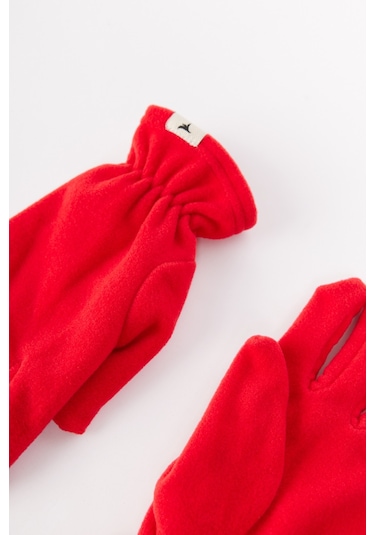 AC&Co / Altınyıldız Classics Erkek Kırmızı Anti-pilling Sıcak Tutan Su Itici Polar Bere Boyunluk Eldiven Set