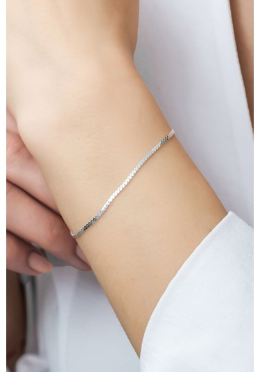 Azuris Silver Azuris Silver 925k Gümüş Sepantin Zincir Bileklik Gümüş