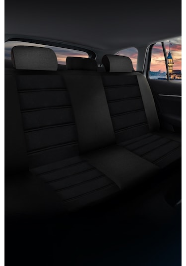 Pandami Oto Koltuk Kılıfı, Tam Set, Tay Tüyü / Siyah