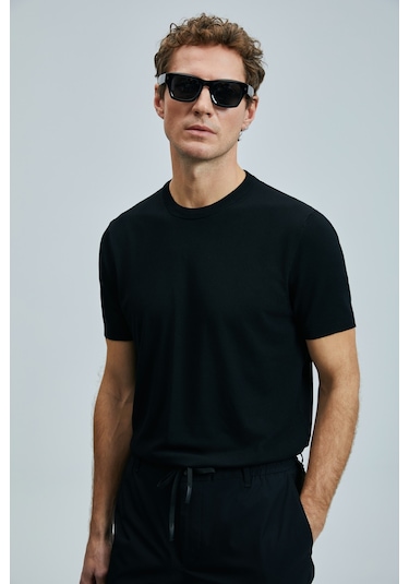 Lufian Tıno Erkek Modal Karışımlı Kazak Siyah Siyah 111090110100100 Siyah