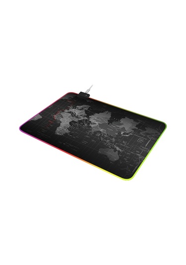 Bilgisayar Dünya Haritası Desenli Aydınlatmalı Mouse Pad, Boyut: 35 X 25 X 0.4cm