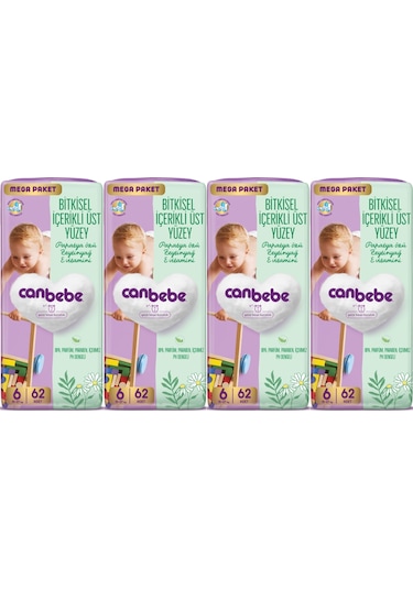 Canbebe Bebek Bezi Beden:6 15-27kg Exstra Large 248 Adet Mega 6 Numara