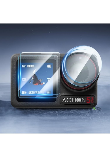 Djı Osmo Action 5 Pro Uyumlu Şeffaf Ekran Koruyucu Nano Jelatin