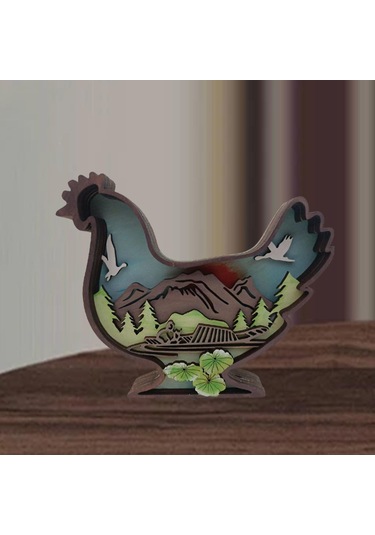 Homyl Tavuk Heykeli El Sanatları Dekoratif Masa Süsü Tezgah