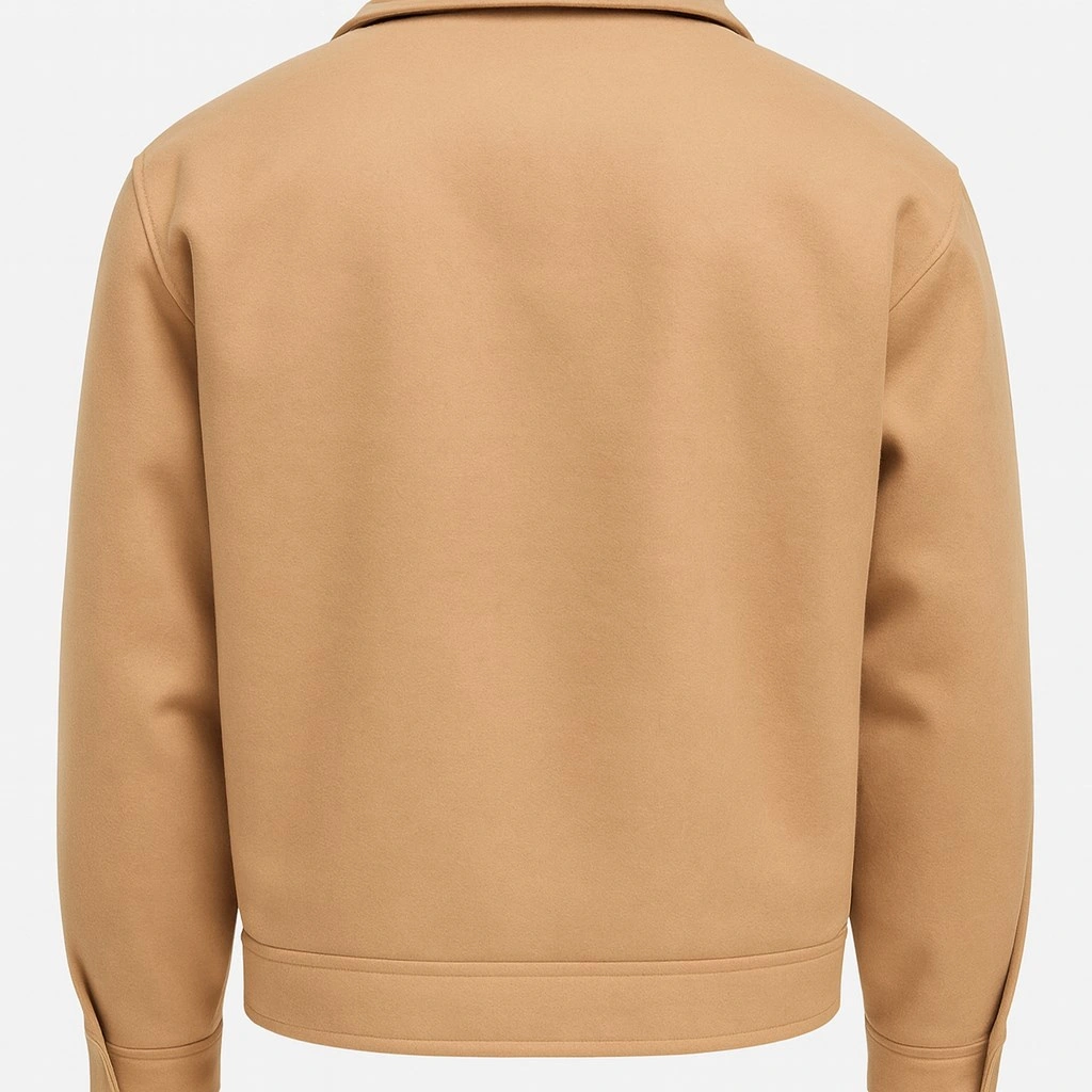 Erkek Oversize Kaşe Mont Siyah Kalın Kumaş Şık Kışlık Mont Açık Bej