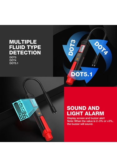 Springsun Habotest Ht663l Fren Hidroliği Test Cihazı: Dot3/4/5.1 Dijital Ölçüm, Ses-ışık Uyarılı Hassas Kalite Kontrol