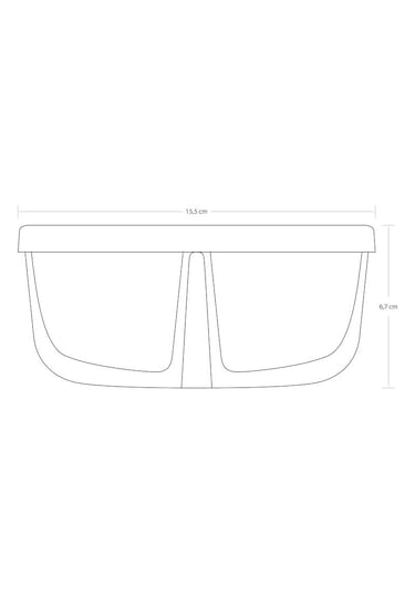 İki Bölmeli Kapaklı Cam Kahvaltılık Saklama Kabı - 2 Adet Şeffaf