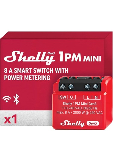 Shelly 1PM Mini Gen3 Enerji Ölçer Röle