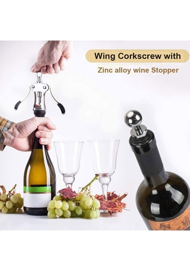 Garsonlar Ve Şarap Severler İçin 2'si 1 Arada Tirbuşon Ve Şişe Tıpası, Şarap Açacağı B Diğer