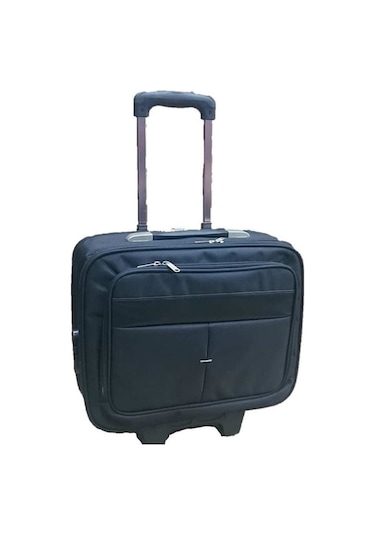 Küçük Boy Valiz Kabin Boy Pilot Valiz Çekmeli Evrak - Siyah Siyah