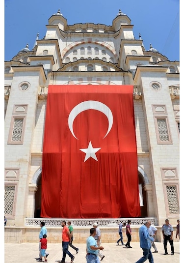 4X6 Metre En Alpaka Aplike Kumaş Türk Bayrağı