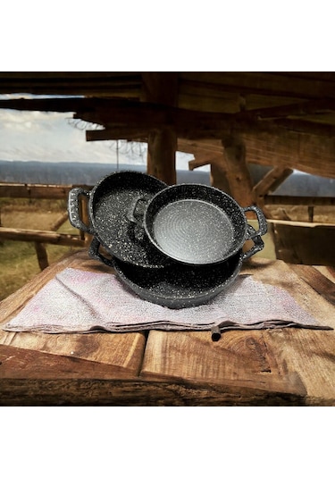 3'lü Döküm Tava Seti 20 Cm, 22 Cm, 24 Cm