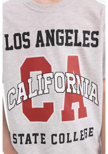 DeFacto Erkek Çocuk 2'li Takım Baskılı Kısa Kollu Tişört Şort E3405A825SMGR400