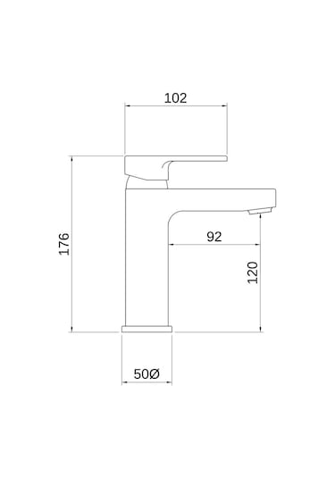 Adell Lento Medium Lavabo Bataryası Mat Siyah Pirinç Gövde 154901724 Siyah