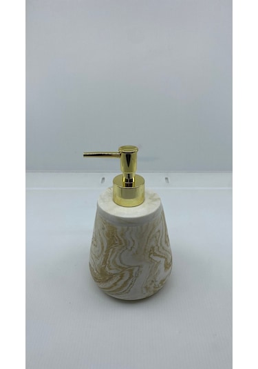 Betonmall Mermer Desenli Tuvalet Banyo Mutfak Beton Sıvı Sabunluk - Bej-kahve Bej-kahve