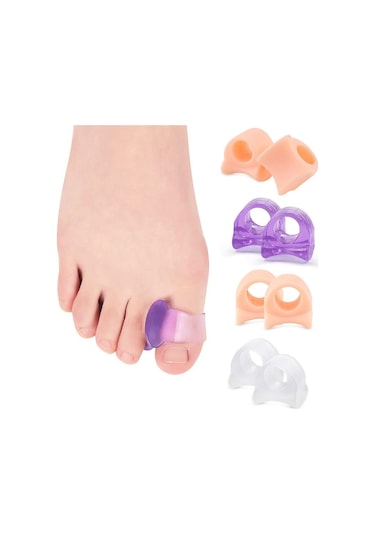 10 Çift Baş Parmak Ortezi Ayırıcı Yumuşak Ve Rahat Ayak Bakımı Kılıfı Mor M