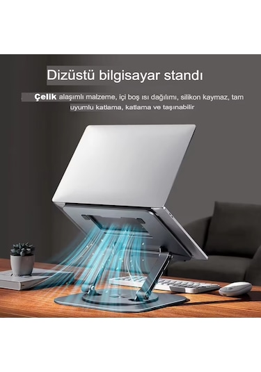 360'dönen Çelik Laptop Standı Dizüstü Bilgisayar Tablet Yükseltic